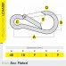 2pc, 6mm Zinc Plated Carbine Hooks